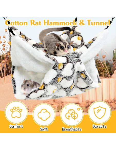 Juego de Hamacas para Ratas PINVNBY 3 Piezas Suave Gris