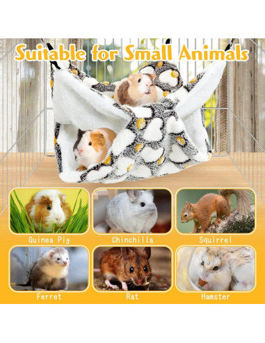 Juego de Hamacas para Ratas PINVNBY 3 Piezas Suave Gris