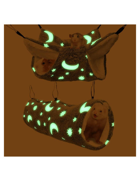 Hamaca y Túnel Noctilucente EAEDMY para Conejillos de Indias