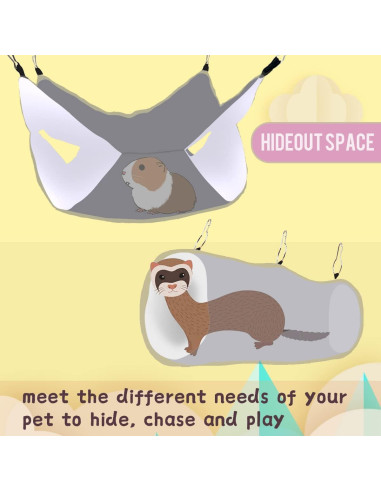 Hamaca y Túnel Noctilucente EAEDMY para Conejillos de Indias