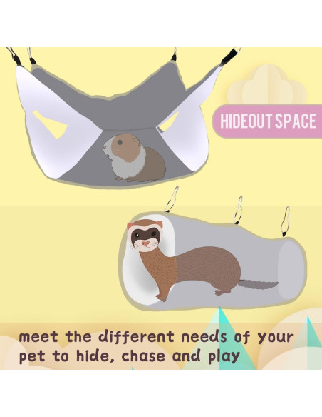 Hamaca y Túnel Noctilucente EAEDMY para Conejillos de Indias