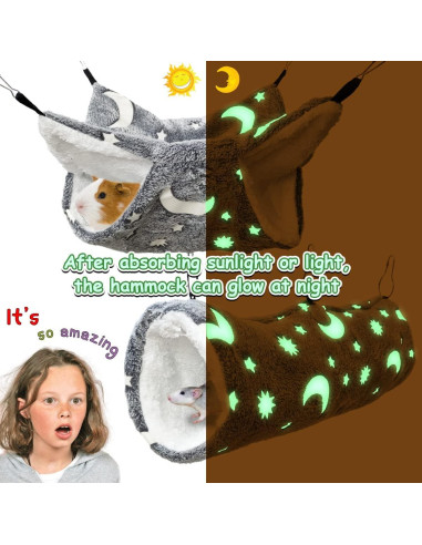 Hamaca y Túnel Noctilucente EAEDMY para Conejillos de Indias
