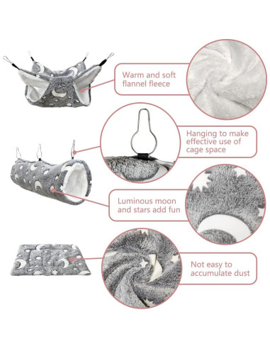 Hamaca y Túnel Noctilucente EAEDMY para Conejillos de Indias