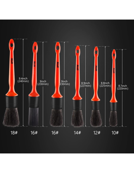 Kit de Cepillos para Detallar Autos SPTA - 6 Piezas Microfibra