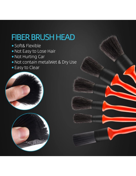 Kit de Cepillos para Detallar Autos SPTA - 6 Piezas Microfibra