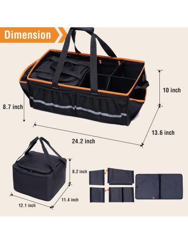 Organizador de Maletero Frontal Rifachua con Bolsa Térmica 54L