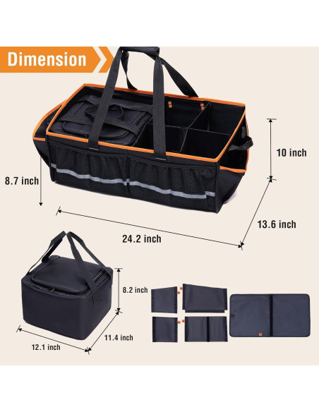 Organizador de Maletero Frontal Rifachua con Bolsa Térmica 54L