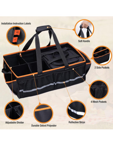 Organizador de Maletero Frontal Rifachua con Bolsa Térmica 54L