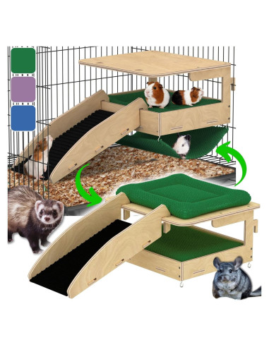 Combo Escondite y Hamaca YELLOFLOW para Cobayas Grande 55.88x36.83cm