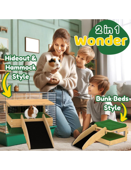 Combo Escondite y Hamaca YELLOFLOW para Cobayas Grande 55.88x36.83cm