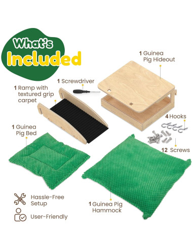 Combo Escondite y Hamaca YELLOFLOW para Cobayas Grande 55.88x36.83cm