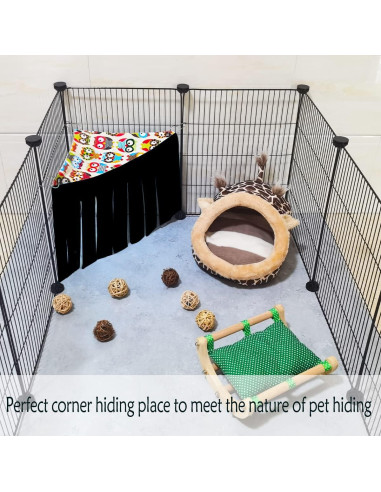 Escondite de Esquina para Cobayas 2 Piezas Franela LEFTSTARER