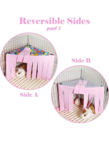 Escondite de Esquina para Cobayas 2 Piezas Franela LEFTSTARER