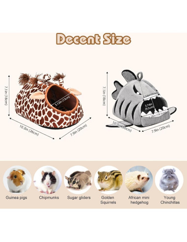 Cama para Cobayas Avont 2 Pack - Accesorios Lavables 26.2x20.1cm