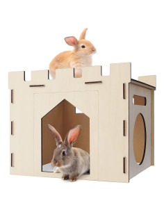 Casa de Conejo Grande HIIMALEX con Balcón y Juego Desmontable