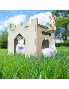 Casa de Conejo Grande HIIMALEX con Balcón y Juego Desmontable 2