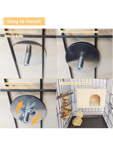 Casa de Madera para Hámster Fhiny con Juguetes de Masticar