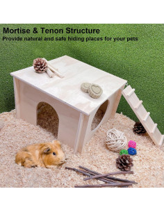 Casa Escondite de Madera Kathson para Cobayas y Hámsters 2