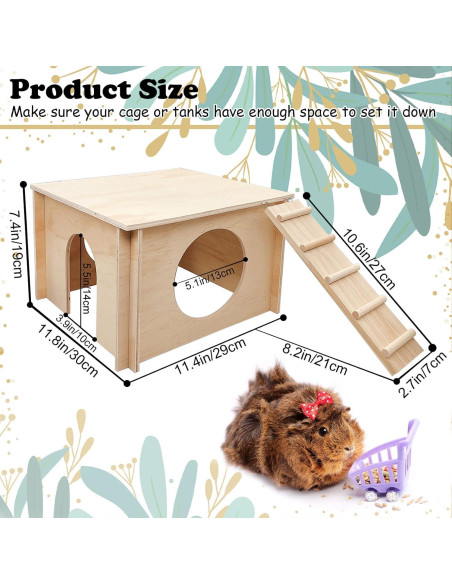 Casa Escondite de Madera Kathson para Cobayas y Hámsters