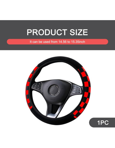 Funda Elástica para Volante de Coche Gunroil Negro y Rojo