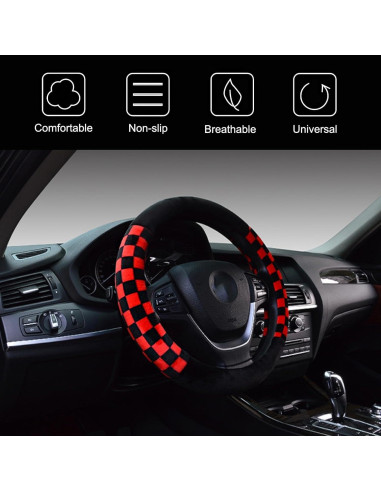 Funda Elástica para Volante de Coche Gunroil Negro y Rojo