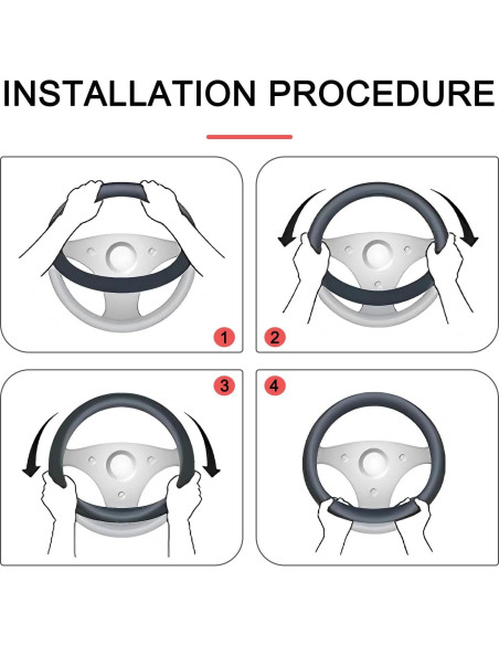 Funda Elástica para Volante de Coche Gunroil Negro y Rojo