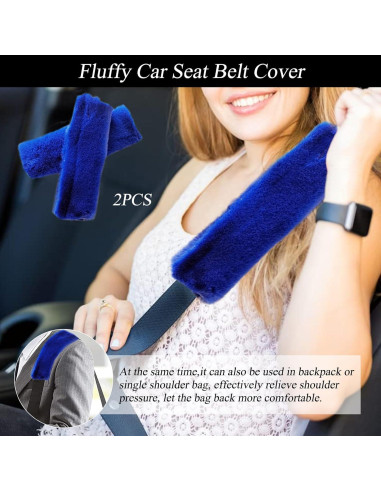 Juego de Accesorios de Coche Esponjosos 9 Piezas WenMei Azul