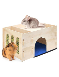 Escondite para Cobayas y Chinchillas con Comedero de Heno