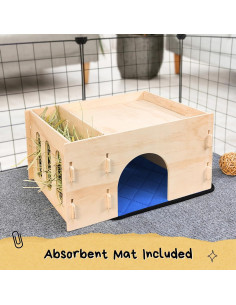 Escondite para Cobayas y Chinchillas con Comedero de Heno 2