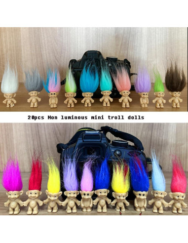 30 Muñecos Troll Mini Luminosos Brillan en la Oscuridad