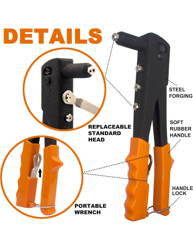 Kit de 225 Remaches Ciegos Aluminio Negro con Remachadora XM