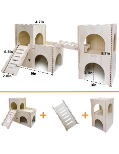 Casa Escondite para Hámster Hamiledyi Patrón A 25.4x22.9cm 2