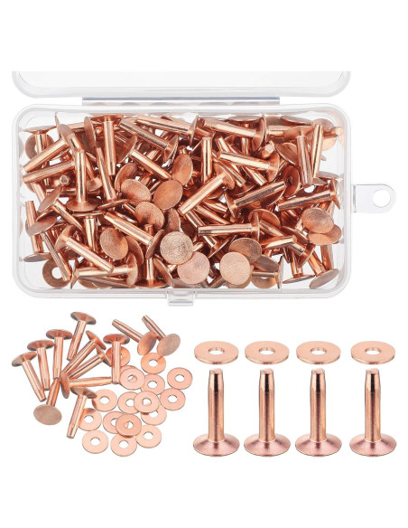 Remaches de Cobre Ripeng 16 mm y Arandelas Burrs 200 Pcs