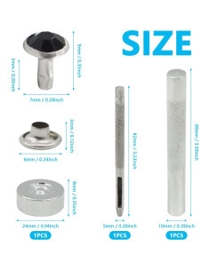 Remaches de Rhinestone BDS-HOME 400 Sets 7mm 10 Colores 2