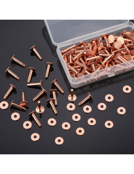 Remaches de Cobre Ripeng 16 mm y Arandelas Burrs 200 Pcs