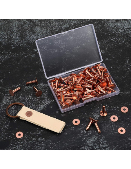 Remaches de Cobre Ripeng 16 mm y Arandelas Burrs 200 Pcs