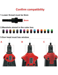Herramienta de Mandril para Tuercas Remachadas Corwin 8-32 2