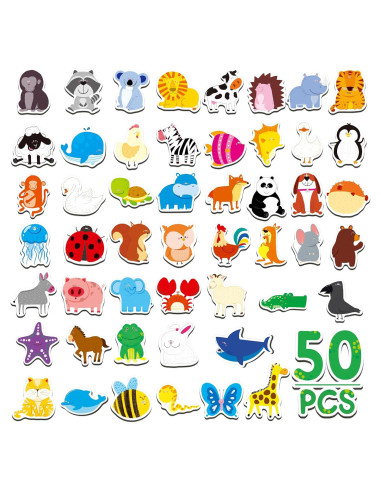 50 Imanes de Animales SpriteGru - Juguetes Educativos 3+