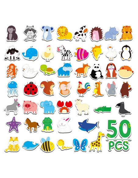 50 Imanes de Animales SpriteGru - Juguetes Educativos 3+