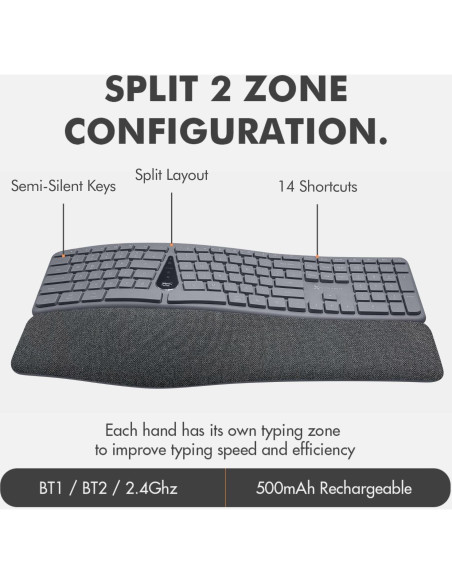 Combo Teclado y Ratón Inalámbrico Ergonómico X9 Gris