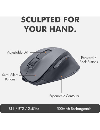 Combo Teclado y Ratón Inalámbrico Ergonómico X9 Gris