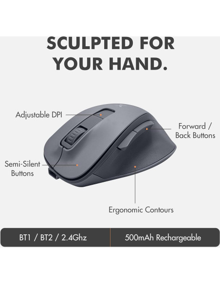 Combo Teclado y Ratón Inalámbrico Ergonómico X9 Gris