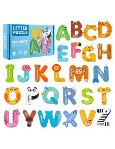 Letras Magnéticas Grandes Thboxes 26 Piezas Animales Coloridas