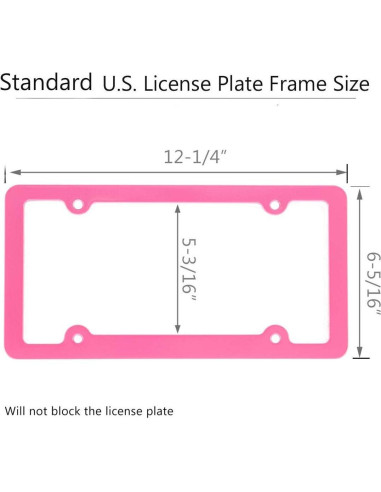 Marco de Placa de Licencia Rosa XLSFPY Universal 31x16cm