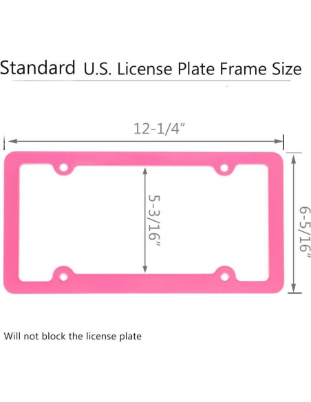 Marco de Placa de Licencia Rosa XLSFPY Universal 31x16cm Marco de Placa de Licencia Rosa XLSFPY Universal 31x16cm