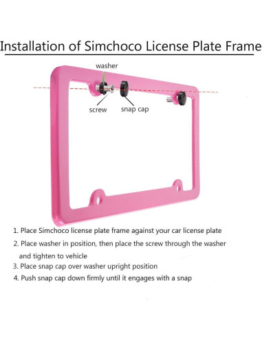 Marco de Placa de Licencia Rosa XLSFPY Universal 31x16cm