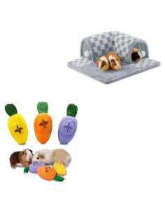 Juego de 3 Piezas para Cobayas y Chinchillas - Juguetes de Forraje