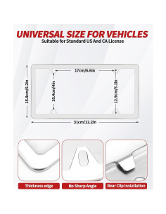 Marco de Placa de Licencia Cromo Abvsdu Universal 30.5x15.2cm 2