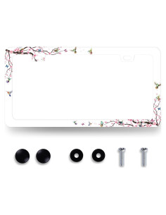 Marco de Placa de Licencia MUAWUOIK Floral Rosa 31.2x15.9 cm