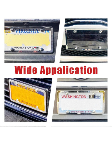 Marco de Placa de Licencia Acero Inoxidable RED WOLF 2PCS